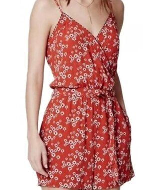 LOFT Romper with Spaghetti Straps Rust Colored